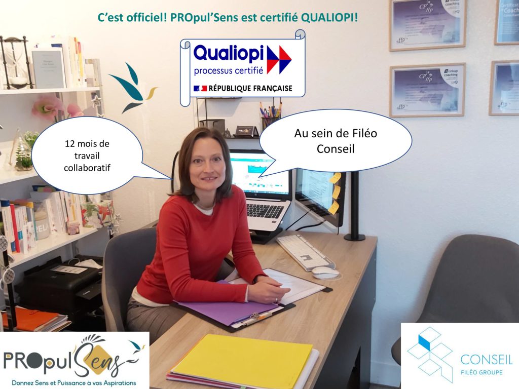 Certification Qualiopi de Filéo PROpul'Sens, bilan de compétences à Vannes